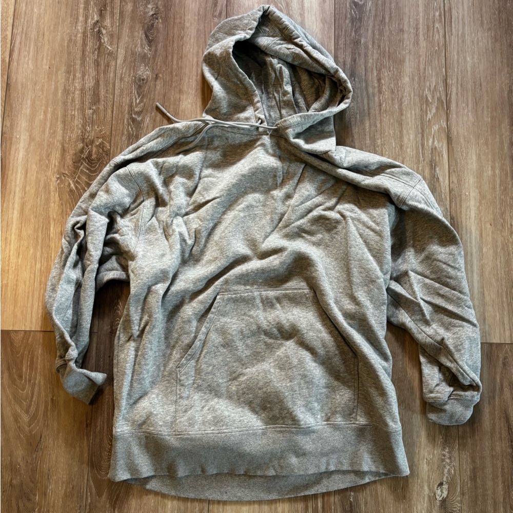 Long Gray Hooded Sweatshirt